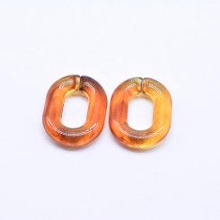 アクリルチェーンパーツ ツイスト ダークオレンジ 18×23mm【50ヶ】