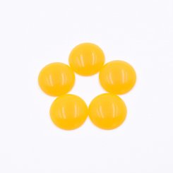 樹脂貼付けパーツ 円形 20x20mm イエロー【50ヶ(約79g)】
