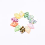 樹脂貼付けパーツ 菱形 スパンコール封入 27x17mm 【50ヶ(約119g)】