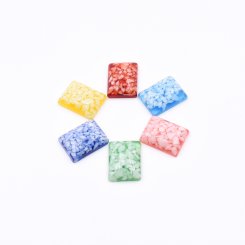 樹脂貼付けパーツ 四角形 樹脂封入 20x15mm 【50ヶ(約86g)】