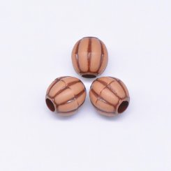 アクリルビーズ アンティーク調 カボチャ 8×8mm ブラウン【500g（約1180ヶ）】