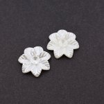 アクリルパーツ デコパーツ フラワー パール風 23x23mm ホワイト【50ヶ】