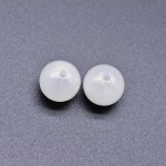 アクリルビーズ 丸型 ラメ入り クリーム 15×16mm【100ヶ】
