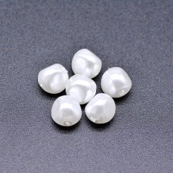 ABS製 パールビーズ 不規則 パールホワイト 7×8mm 【100ヶ】