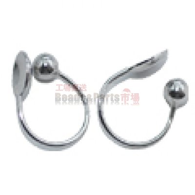 ノンホールピアス金具 5x11mm 皿付 ロジウム