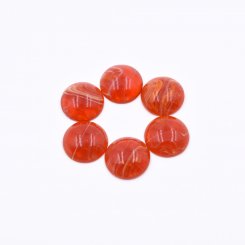 樹脂貼付けパーツ 円形 19x19mm オレンジレッド【50ヶ(約67.5g)】