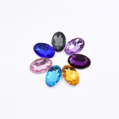 アクリルラインストーン 楕円形 20x30mm 全7色【50ヶ(約110g)】
