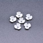 アクリルビーズ フラワー 三弁花 パールホワイト 3×6mm【100g（約10000ヶ）】