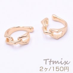 イヤーカフ チェーン 14×17mm 片耳用 ゴールド【2ヶ】