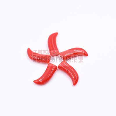 樹脂貼付けパーツ 角形 26x10mm レッド【50ヶ(約78g)】