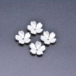 アクリルビーズ フラワー 花型 パールホワイト 4×14mm 【100ヶ】