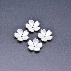 アクリルビーズ フラワー 花型 パールホワイト 4×14mm 【100ヶ】