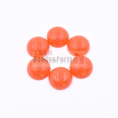 樹脂貼付けパーツ 円形 19x19mm オレンジ【50ヶ(約99g)】