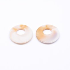 アクリルチャーム リング ベージュ 12×29mm【100ヶ】