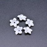 アクリルビーズ フラワー 五弁花 パールホワイト 3×11mm 【100ヶ】