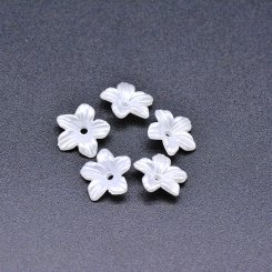 アクリルビーズ フラワー 五弁花 パールホワイト 3×11mm 【100ヶ】