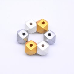 ウッドビーズ カラフル 多面カット 12×12mm
