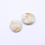 アクリルビーズ 変形コイン 横穴 29×32mm ビーズパーツ アイボリー【100ヶ】