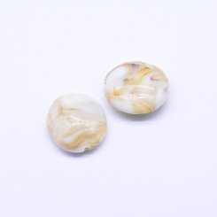 アクリルビーズ 変形コイン 横穴 29×32mm ビーズパーツ アイボリー【100ヶ】