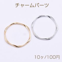 チャームパーツ 丸フレーム ツイスト 40×42mm【10ヶ】
