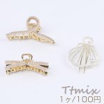 メタルヘアクリップ バンスクリップ ヘアアクセサリー 全3種 ストーン付き パール付き ゴールド ライトゴールド