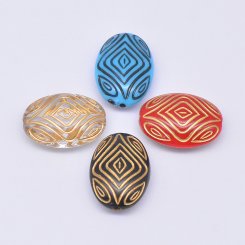アクリルビーズ アンティーク調 フラットオーバル 13×18mm【500g】