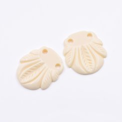 樹脂チャーム 蝉 2カン 48x42mm オフホワイト【50ヶ(約434g)】