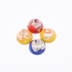樹脂貼付けパーツ 円形 シェル封入 23x20mm 【50ヶ(約263g)】
