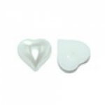 プラスチックパール ハートカボション ホワイト 12mm