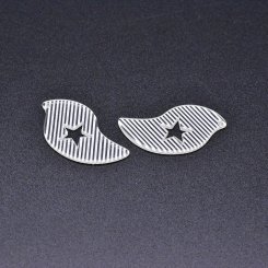 アクリルチャーム 不规则 半クリア ストライプ ホワイト 22×39mm【50ヶ】
