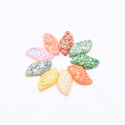 樹脂貼付けパーツ 不規則型 スパンコール封入 32x16mm 【50ヶ(約159g)】