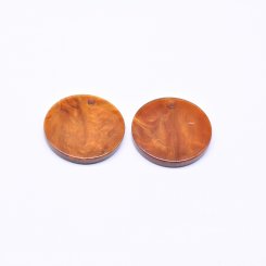 アクリルチャーム 丸型 琥珀色 2×20mm 【50ヶ】