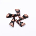 樹脂貼付けパーツ 三角形 48x21mm ブラック+ブラウン【50ヶ(約352g)】