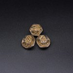 アクリルビーズ アンティーク調 不規則カット 20×23mm クリア/ゴールド【500g（約72ヶ）】
