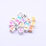 アクリルビーズ 正方形 アルファベットビーズ カラーミックス7×7mm【約1900-2000ヶ】