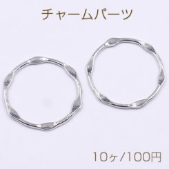 チャームパーツ 不規則サークル 31×32mm ロジウム【10ヶ】