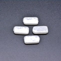 ABS製 パールビーズ 長方形 パールホワイト 9×17mm 【100ヶ】