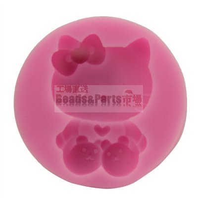シリコンモールド Hello Kitty ピンク68x68x15mm【2ヶ】