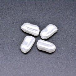 ABS製 パールビーズ 不規則 パールホワイト9×17mm 【100ヶ】