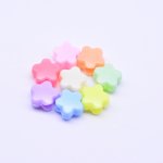 アクリルカラービーズ 5弁花型ビーズ カラーミックス 6×10mm【約1850ヶ/パック】