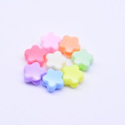アクリルカラービーズ 5弁花型ビーズ カラーミックス 6×10mm【約1850ヶ/パック】