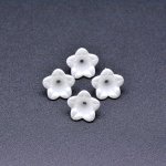 アクリルビーズ フラワー 五弁花 パールホワイト6×12mm 【100ヶ】