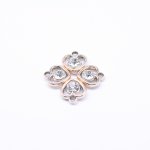 アクリルチャーム ラインストーン貼り ハート ピンクゴールド 13×14mm【50ヶ】
