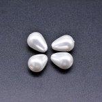 ABS製 パールビーズ 雫型 パールホワイト 11×16mm 【100ヶ】