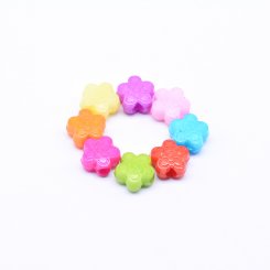 アクリルビーズ 花型 カラーミックス 6×11mm 【500g】