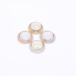 デコパーツ アクリルパーツ 丸型 アクリルストーン貼り ピンクゴールド 5×17mm 【100ヶ】