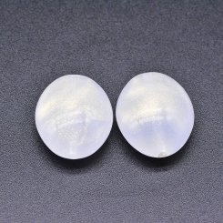 アクリルビーズ オーバル ラメ入り ホワイト 20×24mm【100ヶ】