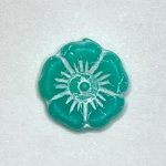 チェコビーズ ハワイアンフラワー マットグリーン 12mm（2ヶ）