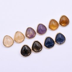 ピアス金具 雫 樹脂貼り 24×26mm【4ヶ】