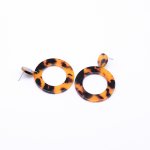 アクリルピアス 丸型+リング 琥珀色 6×48mm【20ヶ】